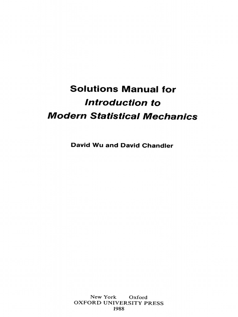 Wu D., Chandler D. - Solutions Manual For Introduction To Modern ...