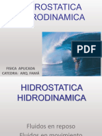 Diapositivas HIDROSTATICA HIDRODINAMICA