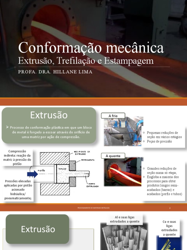 Conformação Mecanica - Extrusao, Trefilação e Estampagem | PDF ...