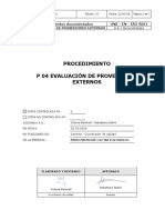 P 04 Evaluación de Proveedores Externos