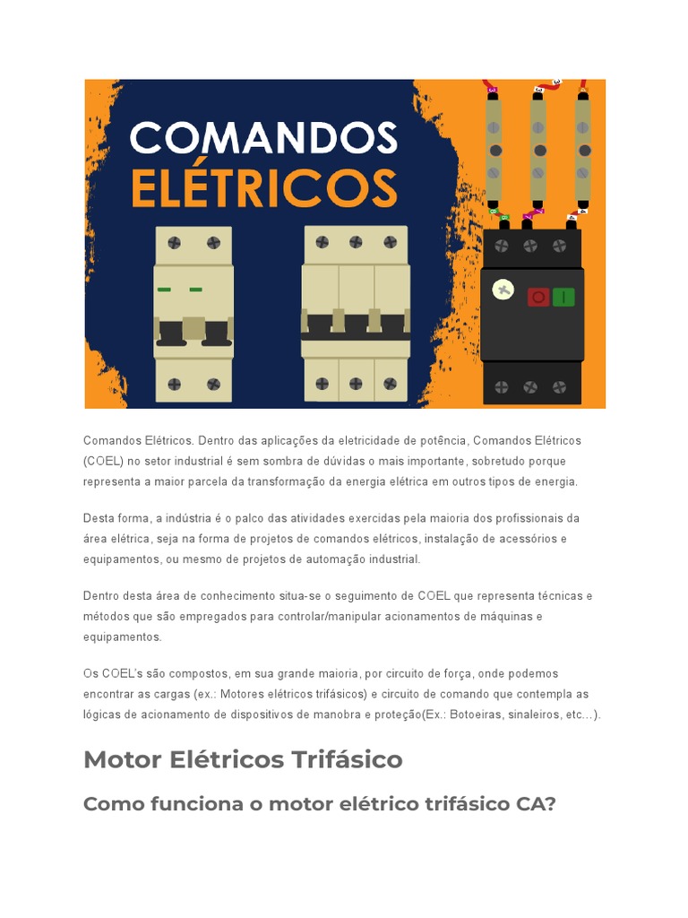 Fundamentos de Comandos Elétricos | PDF | Motor elétrico | Eletricidade