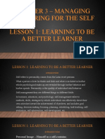 Managing Yourself as a Learner