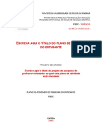 Modelo Plano de Atividades Do Estudante PIBIC