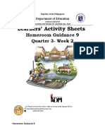 Learners' Activity Sheets: Homeroom Guidance 9 Quarter 3-Week 2