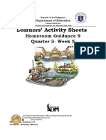 Learners' Activity Sheets: Homeroom Guidance 9 Quarter 3-Week 5