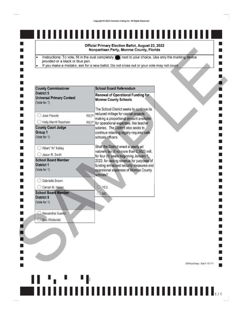 Monroe County Sample Ballot Nonpartisan 2022 PDF