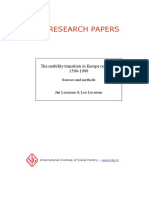Iish Research Papers: The Mobility Transition in Europe Revisited, 1500-1900