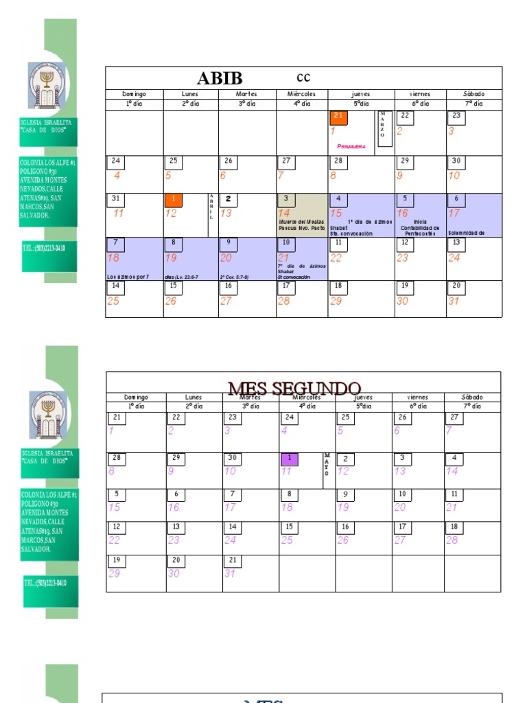 Calendario Biblico 2022 | PDF | Vacaciones religiosas | Calendario ...