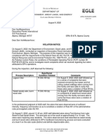 DPI EGLE Air Quality Division Violation Notice