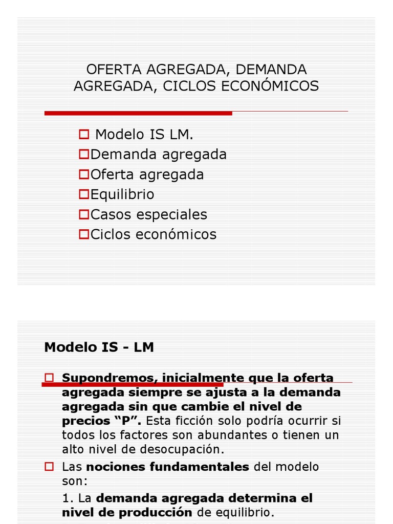 Modelo Is LM Oferta y Demanda Agregada | PDF | Oferta y demanda ...
