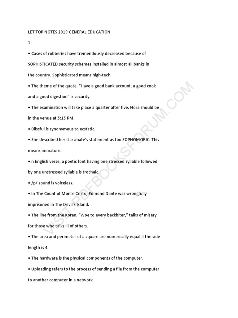 General Education Review Notes 2019 | PDF | Teachers | Curriculum