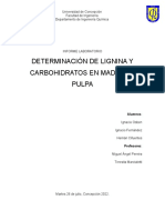 Determinación de lignina y carbohidratos en madera y pulpa