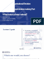 BUSI1702 Organisational Decision Making Lecture 2 Rational Decision Making Part 1 What Makes A Choice Rational?