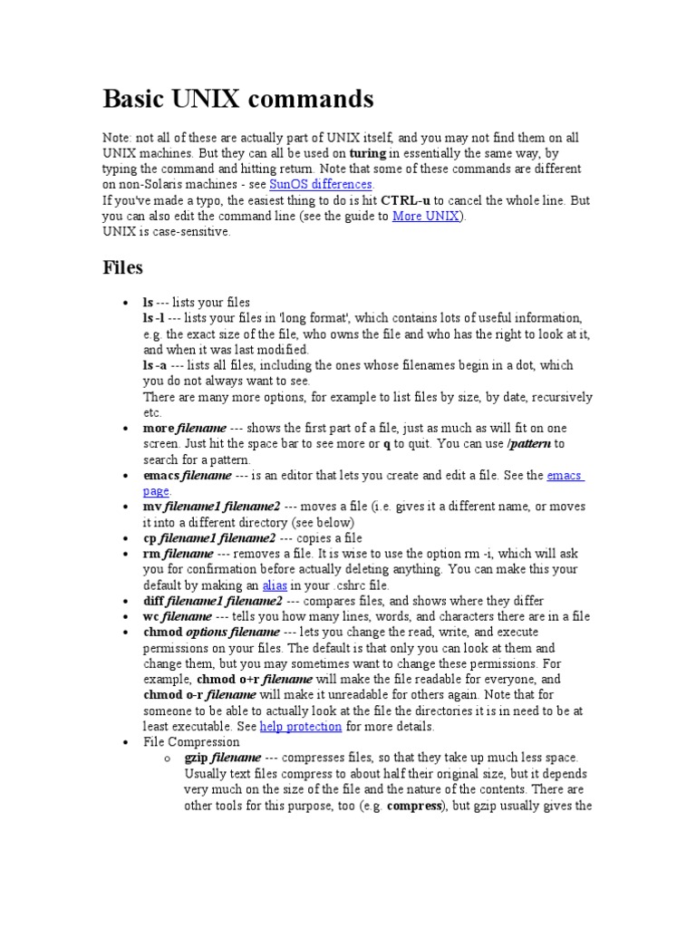 Basic UNIX Commands | PDF | File Transfer Protocol | Filename