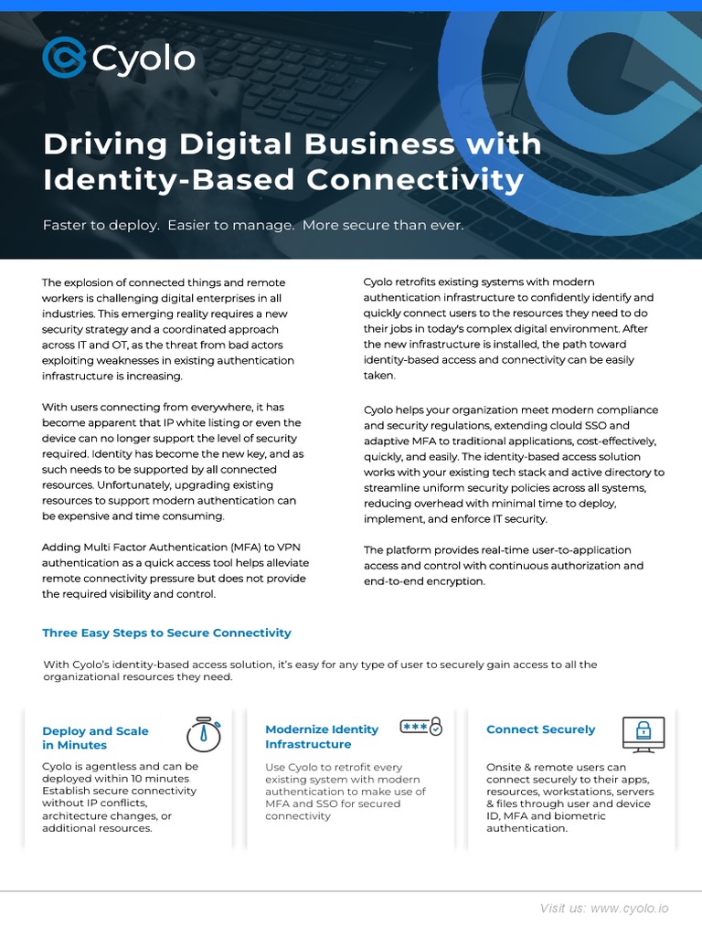 Cyolo: Secure Identity-Based Access Solutions | PDF | Cloud Computing ...