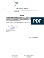 Certificado de Trabajo Eset