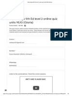 Interchange 5th Ed Level 2 Online Quiz Units 9&10 (Gloria)