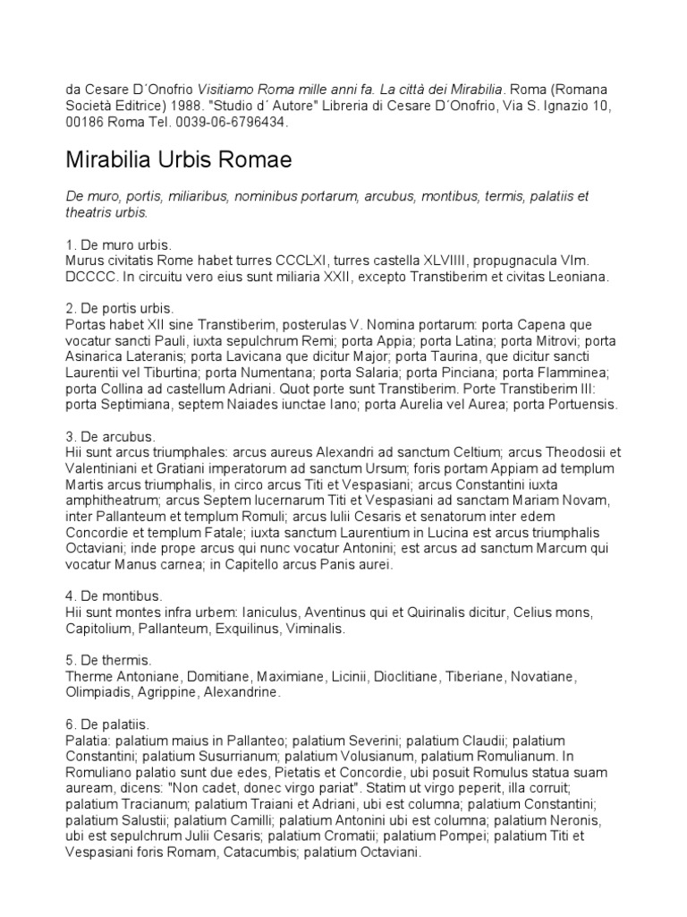 Mirabilia Urbis Romae