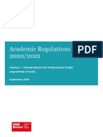 Academic Regulations 2020 2021 Volume 1 UG PG
