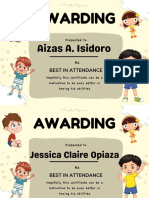 Awarding: Best in Attendance