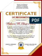 Certificate: Melanie M. Alegre PHD