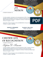 Certificate of Recognition: Is Hereby Awarded To