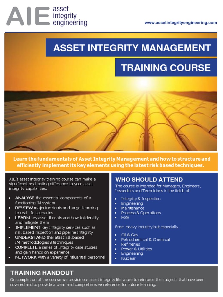 Asset Integrity Management Training Course | PDF | Risk | Performance ...