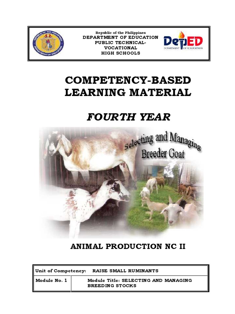 CBLM Tle-Afa LG Gr. 10 Animal Production | PDF | Goat | Sheep