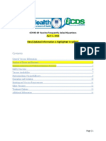 COVID-19 Vaccine Frequently Asked Questions April 1, 2022 New/Updated Information Is Highlighted in Yellow