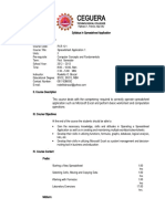 Spreadsheet Skills Excel Course Syllabus