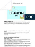 How to write a Descriptive Text