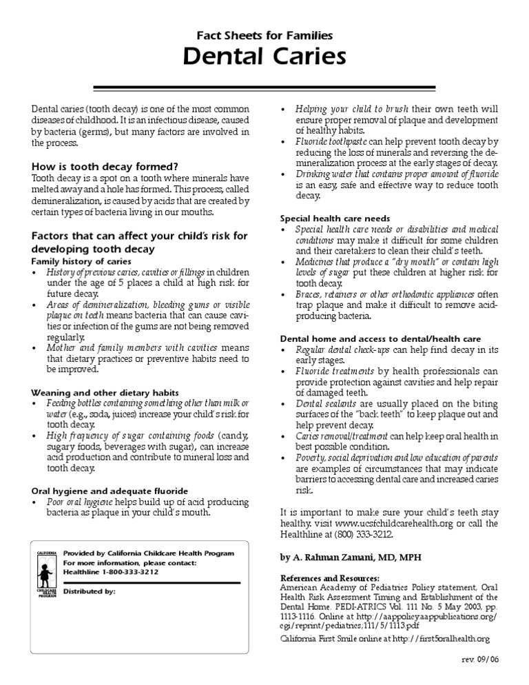 Preventing Tooth Decay in Children | PDF