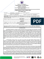 Department of Education: Teacher Reflection Form (TRF) Teacher I-Iii