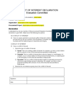 Conflict of Interest Declaration Template