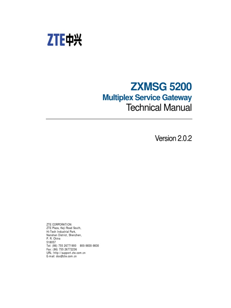 ZTE ZXMSAG 5200 Technical Manual | PDF | Computer Network | Voice