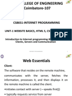 Cs8651-Internet Programming: Unit-1 Website Basics, HTML 5, Css 3, Web 2.0