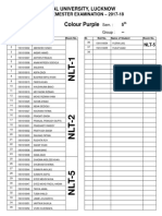 B.tech Biotechnology 5th End Semester Seating Plan