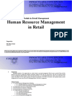Human Resource Management in Retail: of Soldier's Hills Caloocan City, Inc