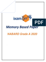 Memory Based Paper: NABARD Grade A 2020