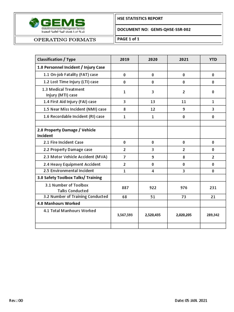 HSE Statistics Report 2019-2021 | PDF