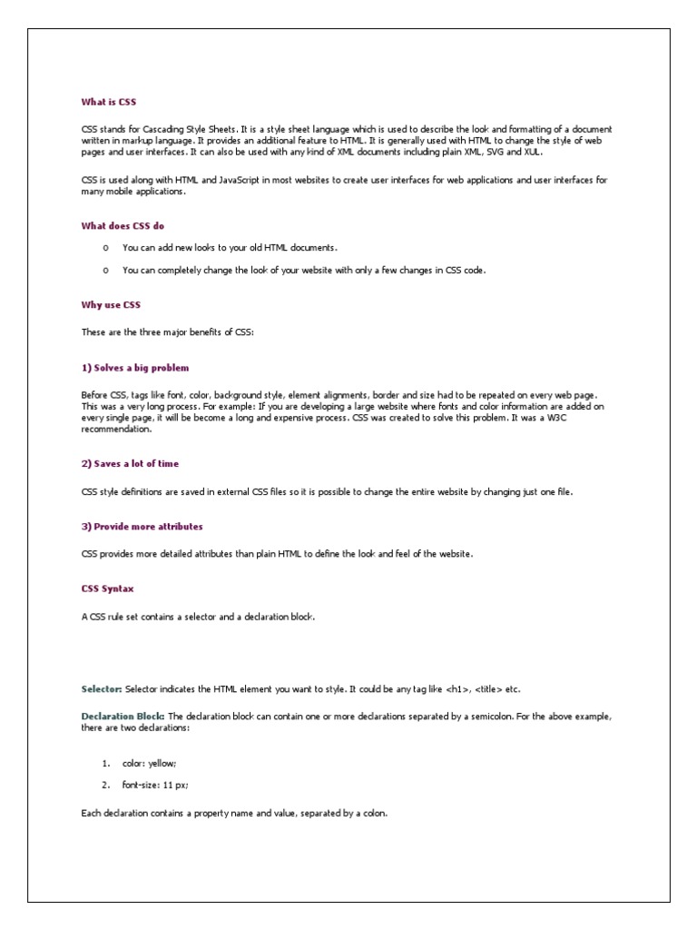 CSS Technical Question and Answer | PDF | Html Element | Html