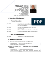 Curriculum Vitae: Educational Background Formal Education