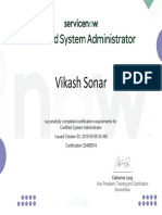 Vikash Sonar: Successfully Completed Certification Requirements For: Certified System Administrator
