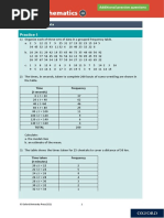 Additional Practice Questions: Time (T Seconds) Frequency