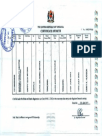 Certificate of Birth: The United Republic of Tanzania