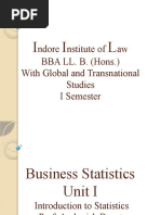 BBA LLB Global I Semester Statitics Unit I