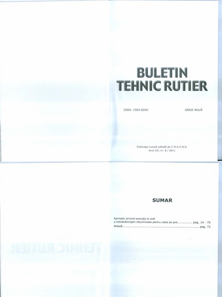 And 546 Buletin Tehnic Rutier | PDF