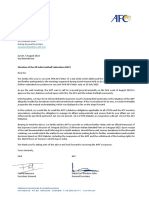 FIFA Letter of August 5