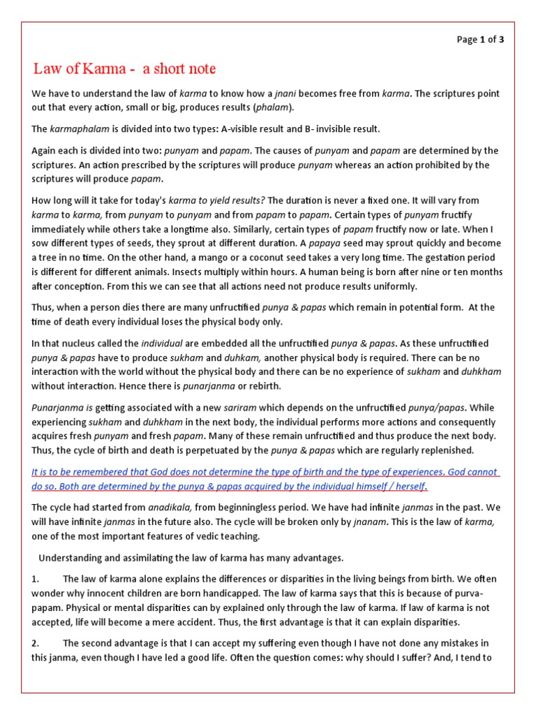 Understanding the Law of Karma | PDF | Karma | Hindu Philosophical Concepts