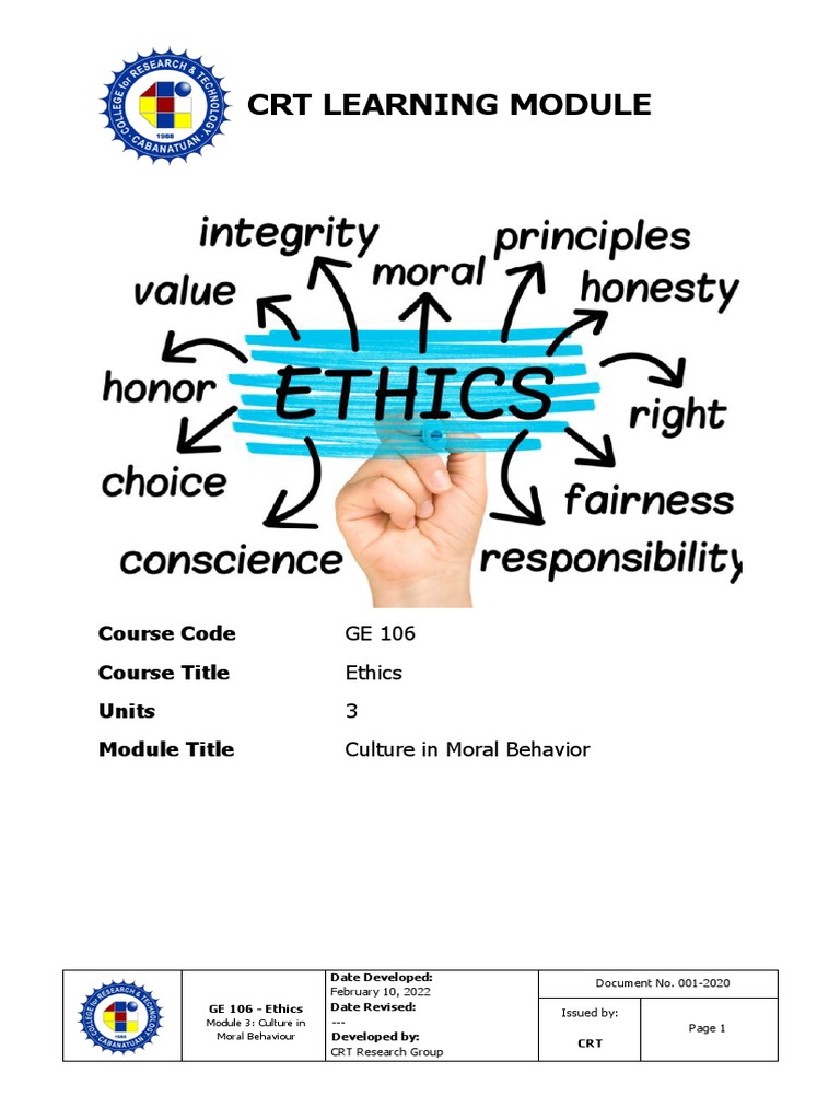 Culture's Role in Moral Behavior | PDF | Conscience | Morality